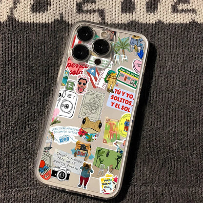 Bad Bunny Art Stickers iPhone Case