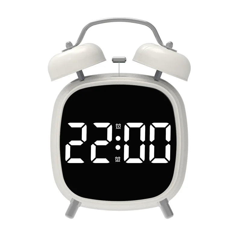 Double Bell Digital Alarm Clock – Voice Control, Super Loud, Night Mode