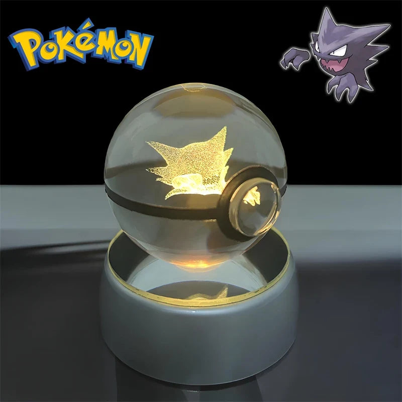 Pokemon 3D Crystal Poke Ball Night Light with LED Base