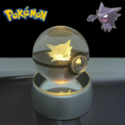 Pokemon 3D Crystal Poke Ball Night Light with LED Base