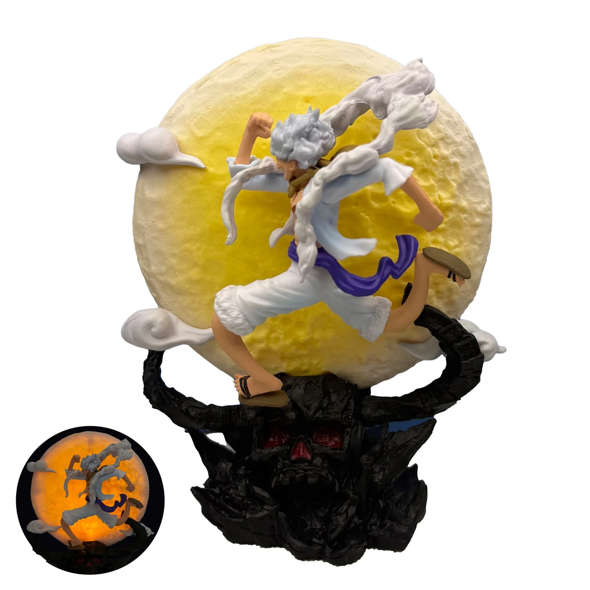 12CM One Piece Luffy Gear 5 Nika Moon Light Action Figure