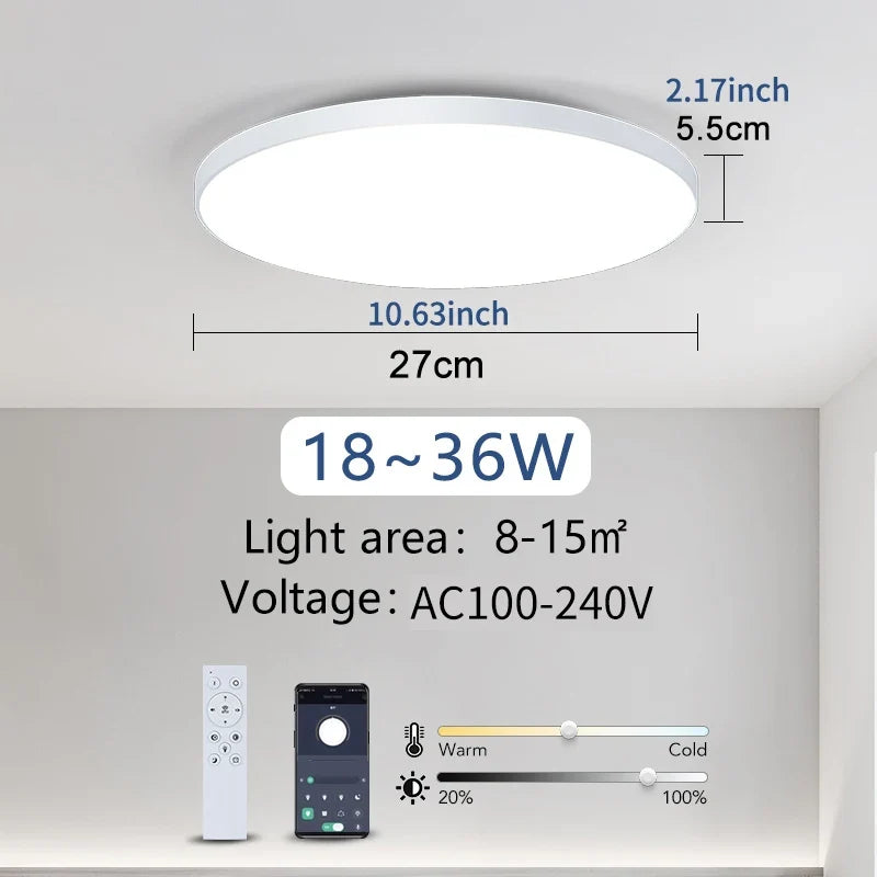 Smart LED Ceiling Light Dimmable | Remote & App Control