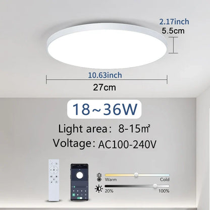 Smart LED Ceiling Light Dimmable | Remote & App Control
