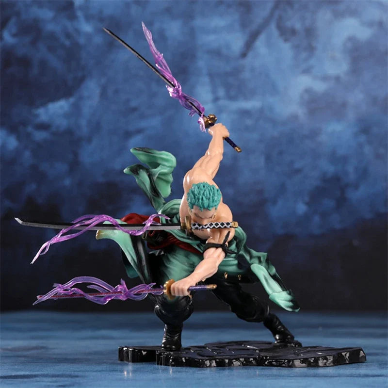 One Piece Roronoa Zoro 10cm PVC Action Figure, Three-Sword Style Collectible Model