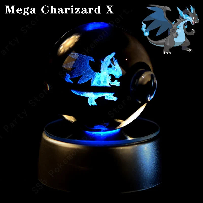 Pokémon 3D Crystal Ball Night Light with Mewtwo & Pikachu