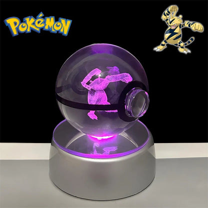 Pokemon 3D Crystal Poke Ball Night Light with LED Base