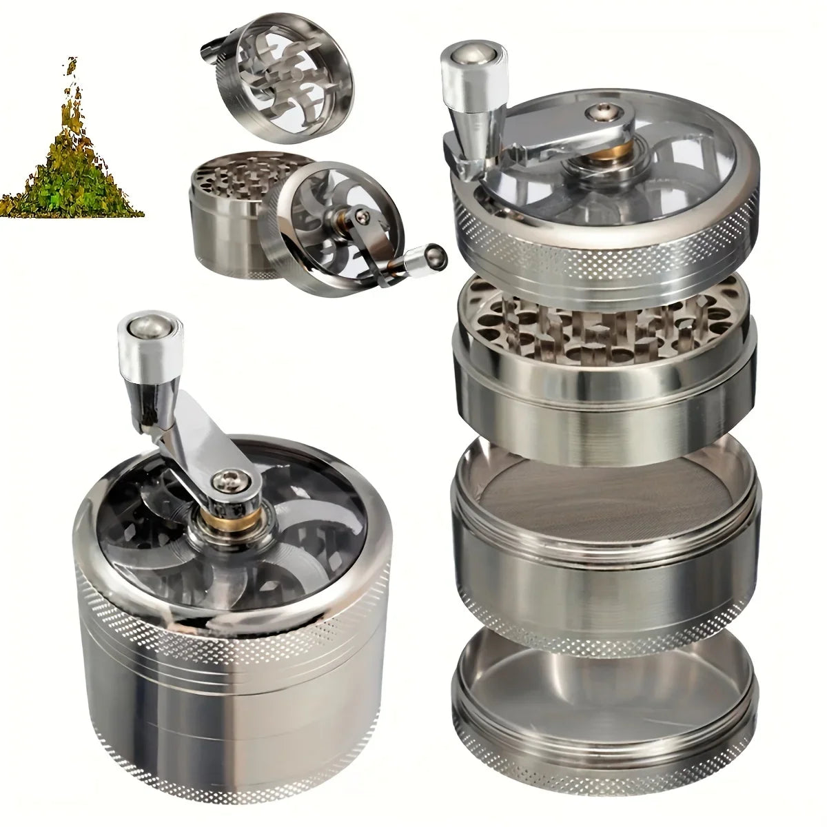 Manual Spice Grinder with Hand Crank – Stainless Steel