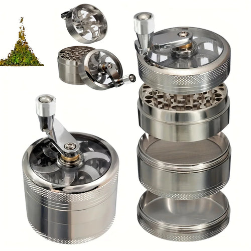 Manual Spice Grinder with Hand Crank – Stainless Steel