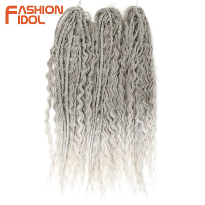 24 Inch Water Wave Crochet Braiding Hair – Synthetic Twist Curly Ombre Extensions