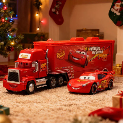 Disney Pixar Cars Lightning McQueen Dinoco Mack Truck Toy Set
