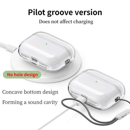 Clear AirPods Pro 2 Case with Wrist Strap – Soft TPU Cover