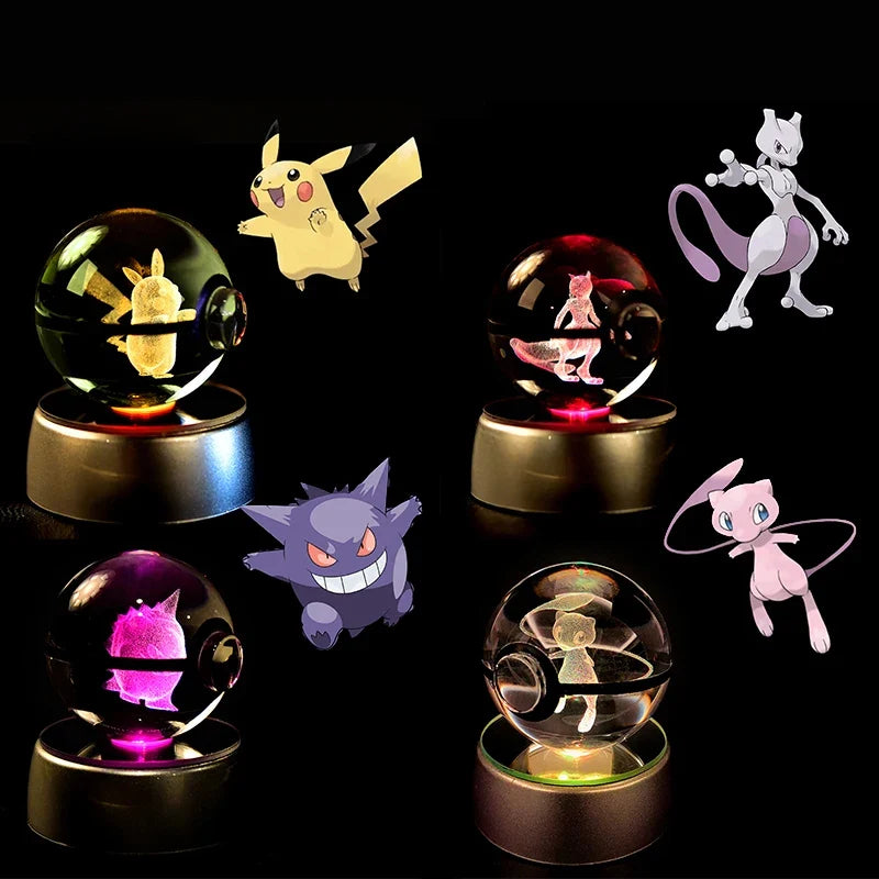 Pokémon 3D Crystal Ball Night Light with Mewtwo & Pikachu