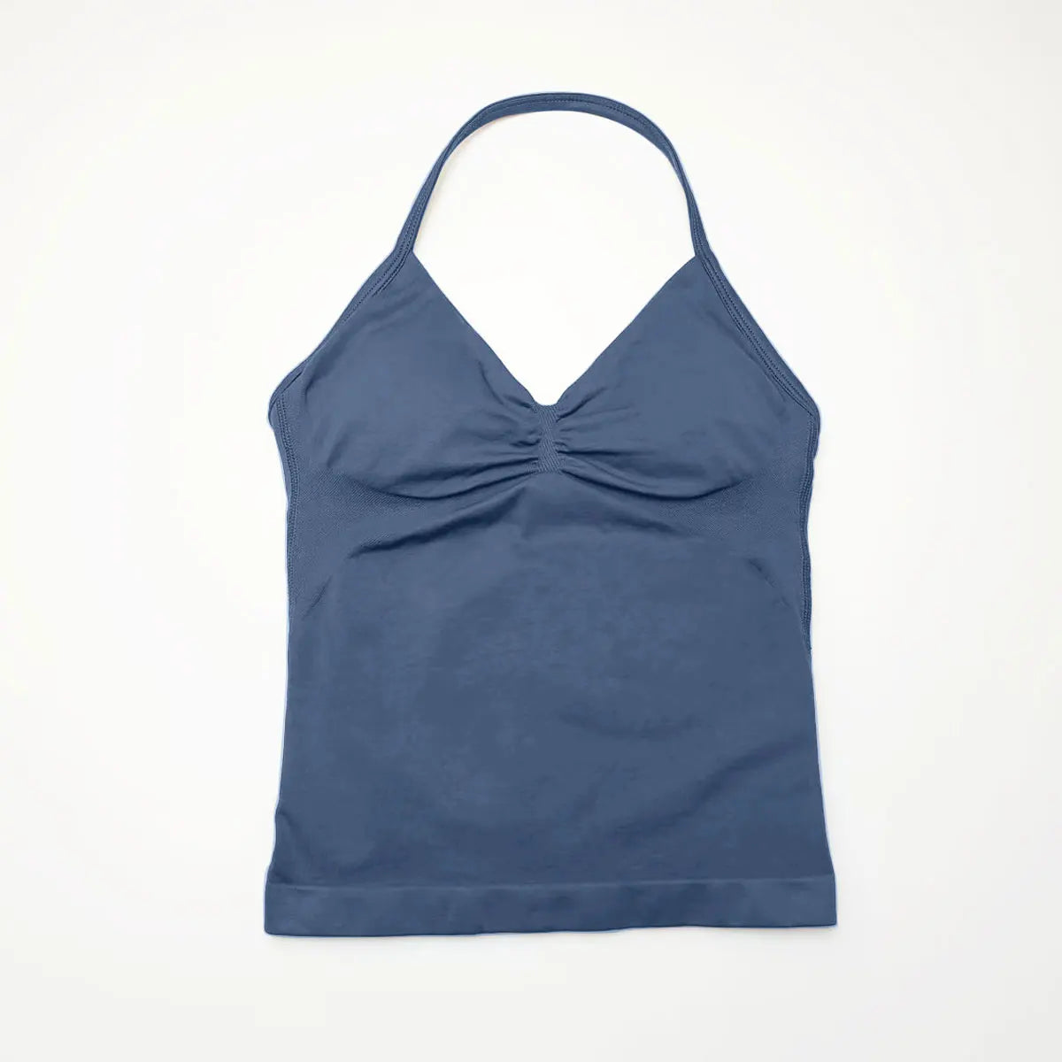 Nclagen Gym Longline Strappy Top Women Seamless Yoga Tank Removable Pads V Neck Workout Clothes