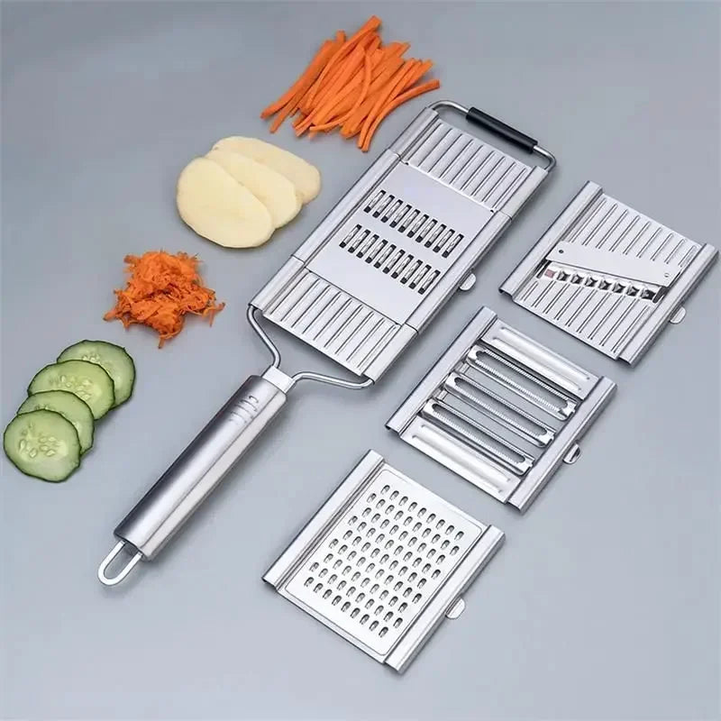 Multi-Blade Stainless Steel Vegetable Slicer & Grater Set