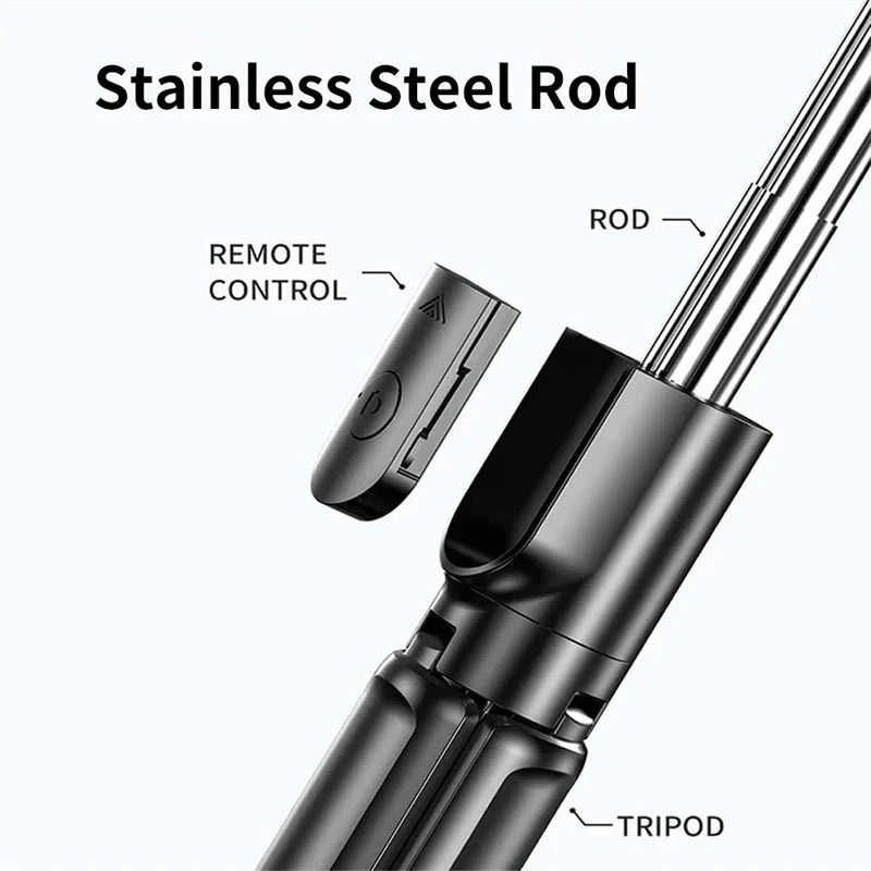 Bluetooth Selfie Stick Tripod with LED Fill Light – 680mm Extendable