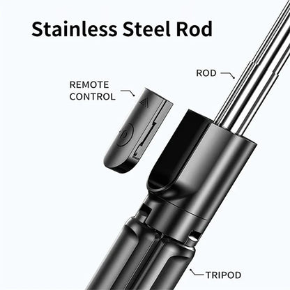 Bluetooth Selfie Stick Tripod with LED Fill Light – 680mm Extendable
