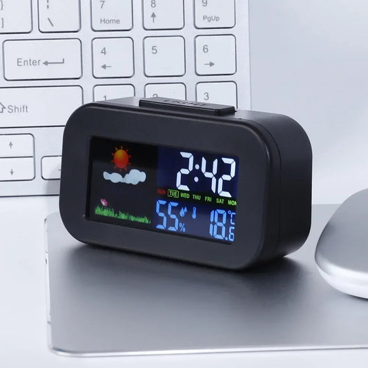 Digital Weather Station Clock with Color LCD Display
