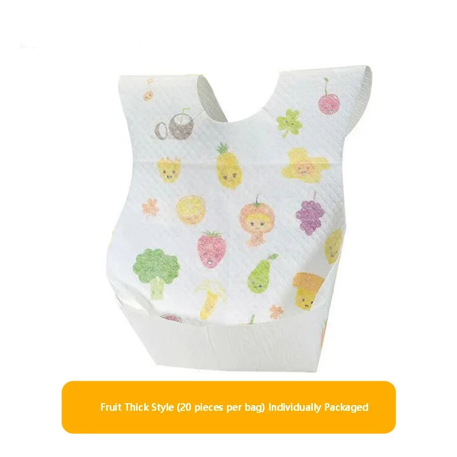 Disposable Baby Bibs Waterproof No-Wash Feeding Bibs for Toddlers