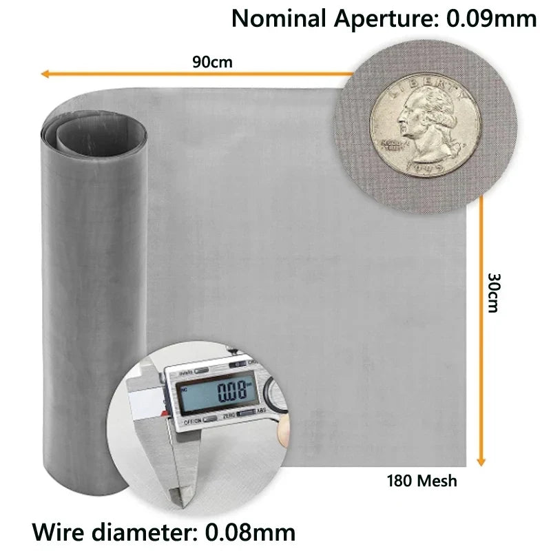 304 Stainless Steel Woven Wire Mesh Filter Screen – 4 to 500 Mesh