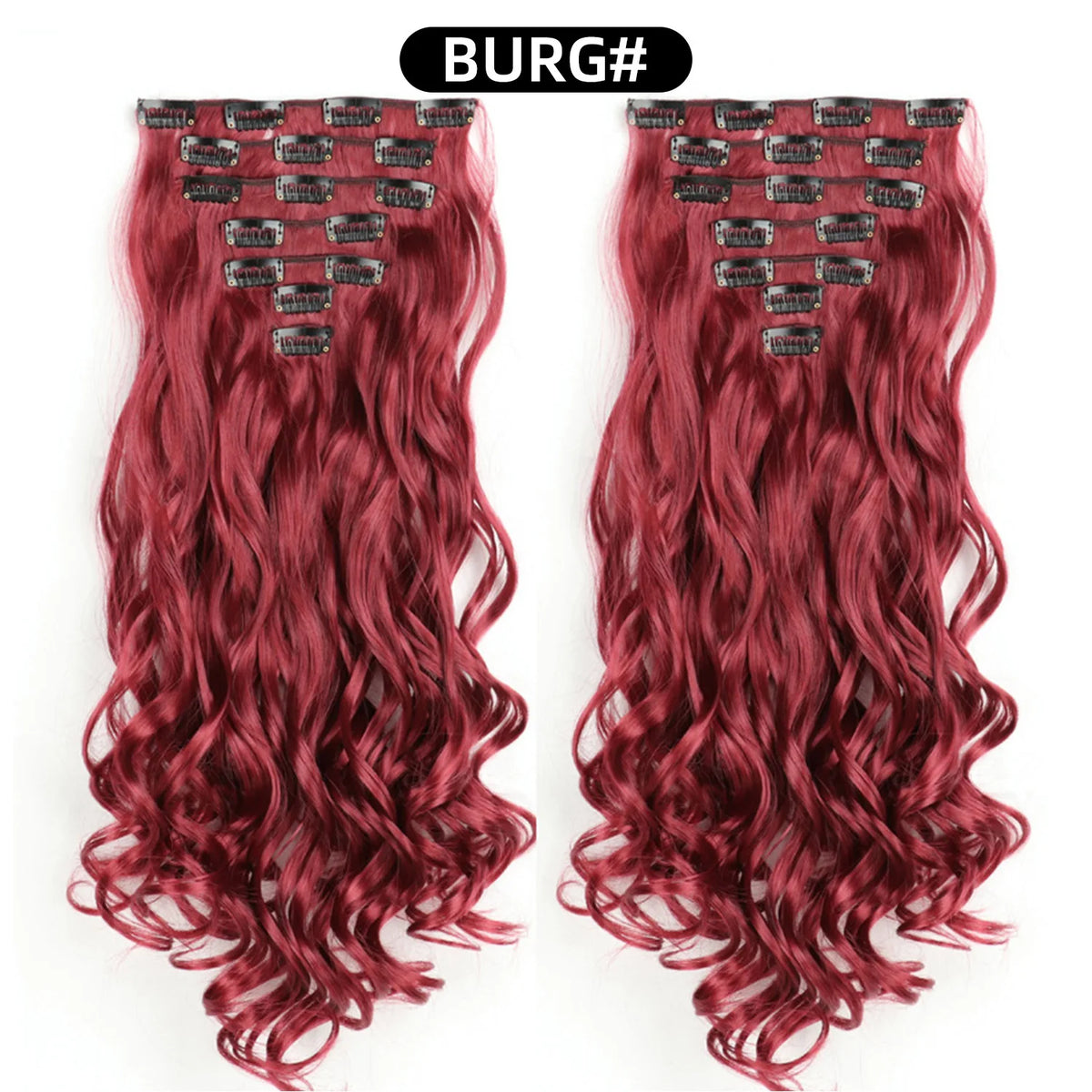 22 Inch Curly Wavy Clip In Hair Extensions 7PCS