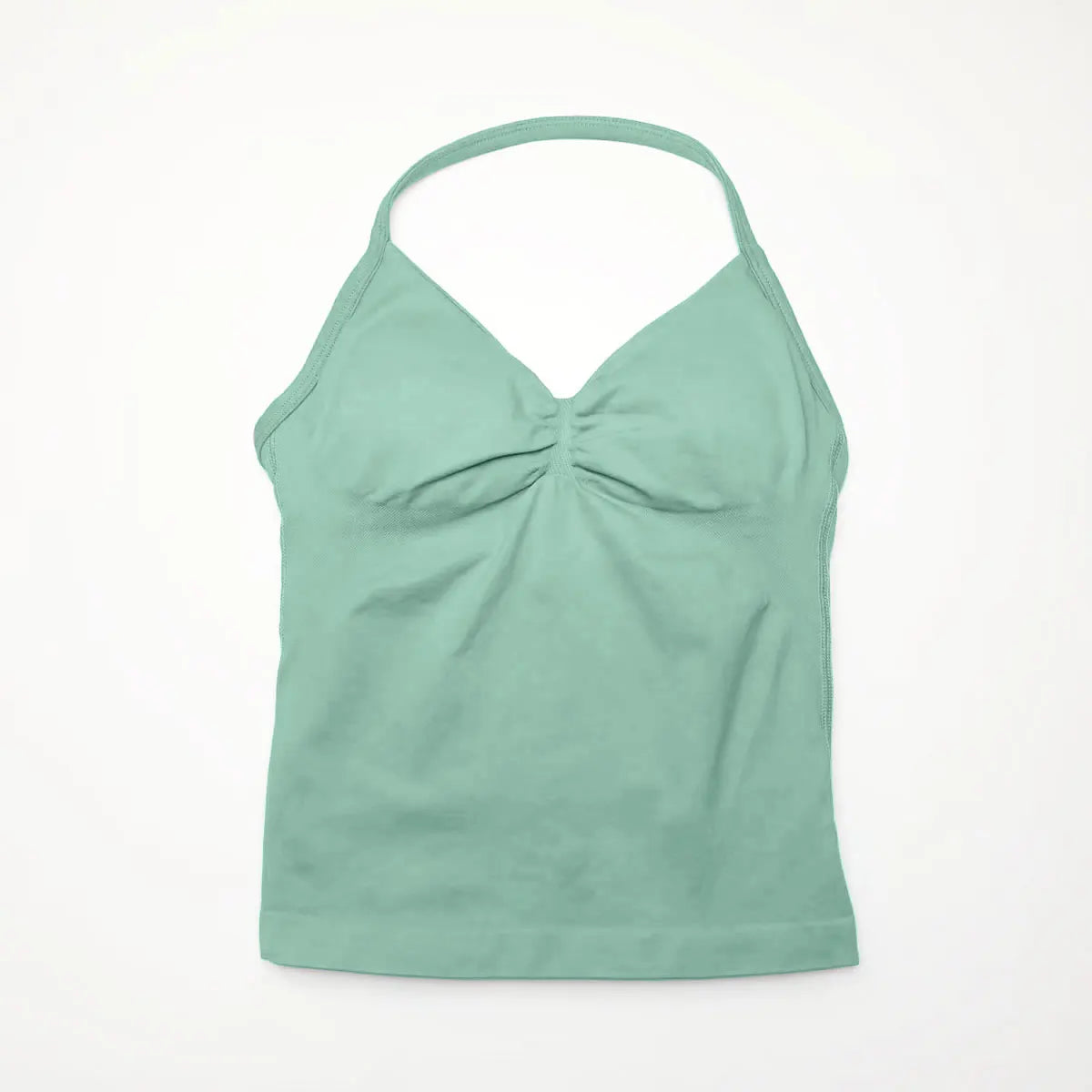 Nclagen Gym Longline Strappy Top Women Seamless Yoga Tank Removable Pads V Neck Workout Clothes