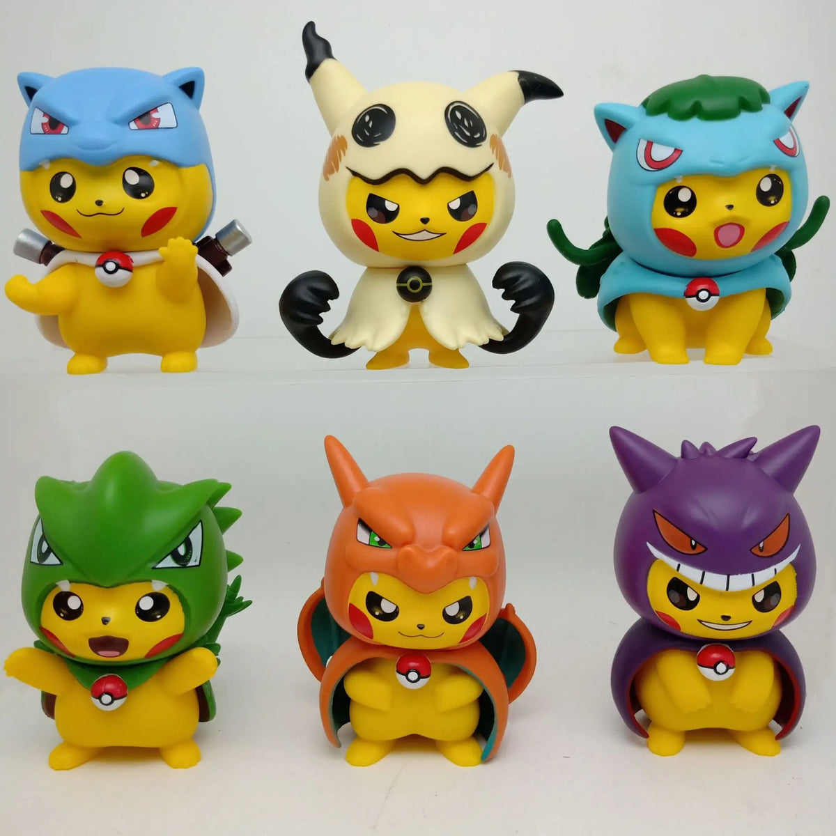 Pikachu Cosplay PVC Figure Set of 6 – Charizard, Mew & More
