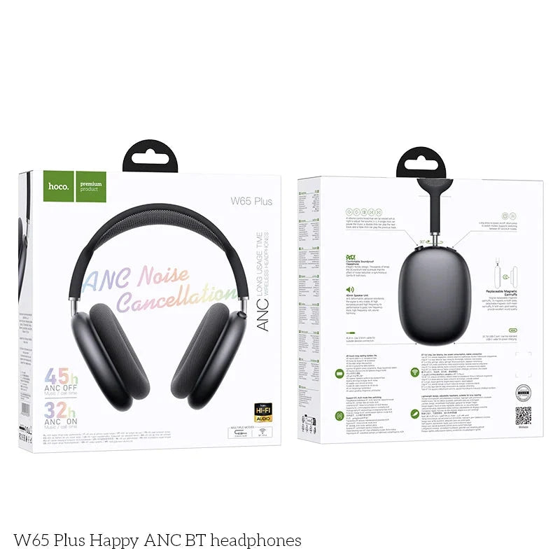 W65 Plus ANC Wireless Over Ear Headphones