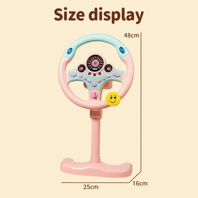 Electric Simulated Driving Steering Three-Dimensional Portable Wheel Copilot Toy Light Sound