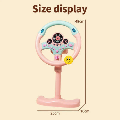 Electric Simulated Driving Steering Three-Dimensional Portable Wheel Copilot Toy Light Sound