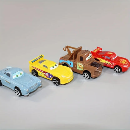 4pcs Disney Lightning Mcqueen Simulation Car Model Toys