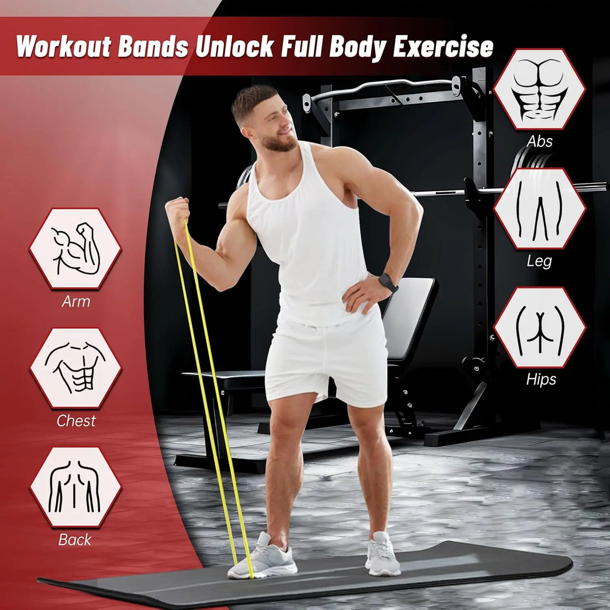 5-Level Pull Up Assistance Bands Men Women Full-Body Training Physical Therapy Home Gym