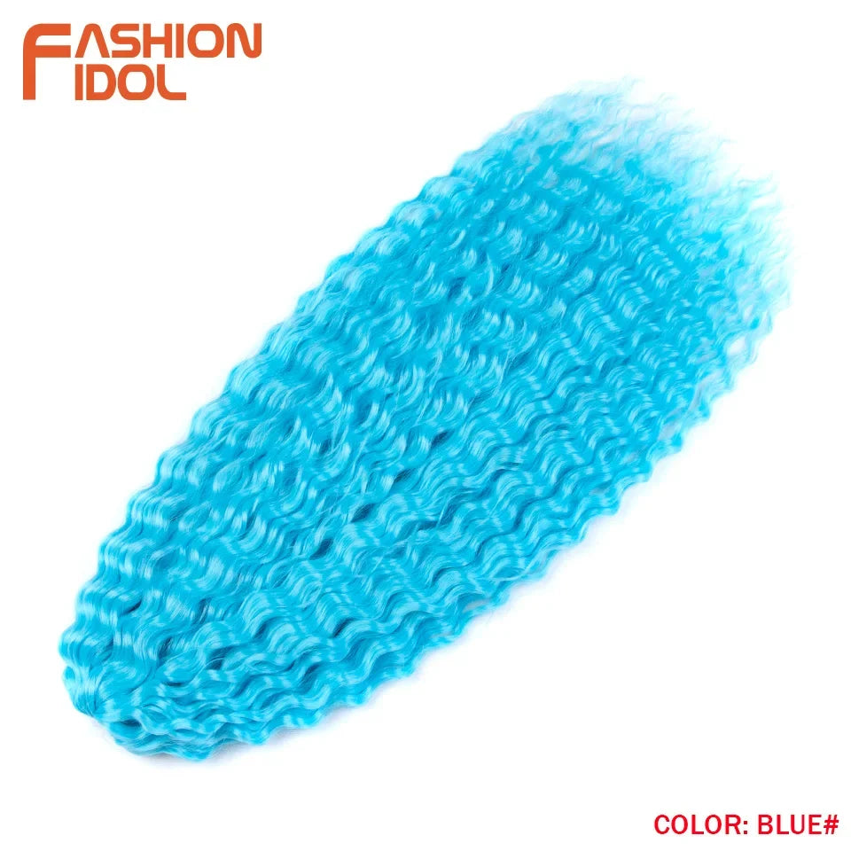 24 Inch Water Wave Crochet Braiding Hair – Synthetic Twist Curly Ombre Extensions