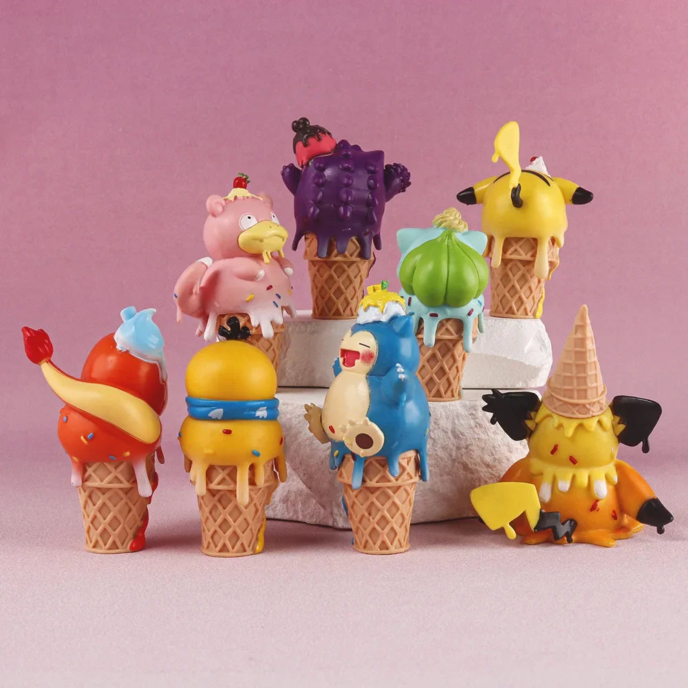 Pokémon Ice Cream Cone PVC Figures – Set of 8 Collectibles