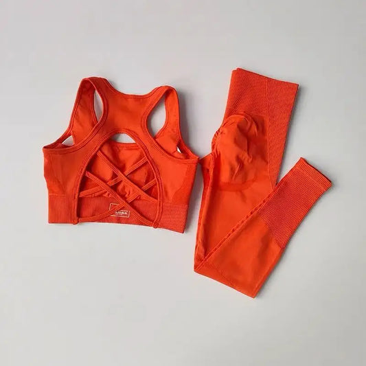 2pcs Sports Bra Women S Set Professional Fitness Tank Top Shockproof Running Leggings Yoga Suit
