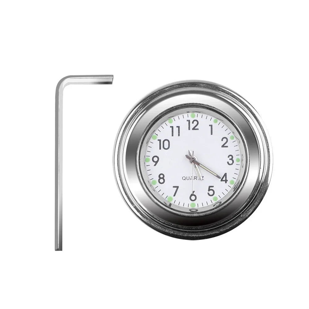 Motorcycle Handlebar Clock – Luminous Quartz, Fits 22-25mm