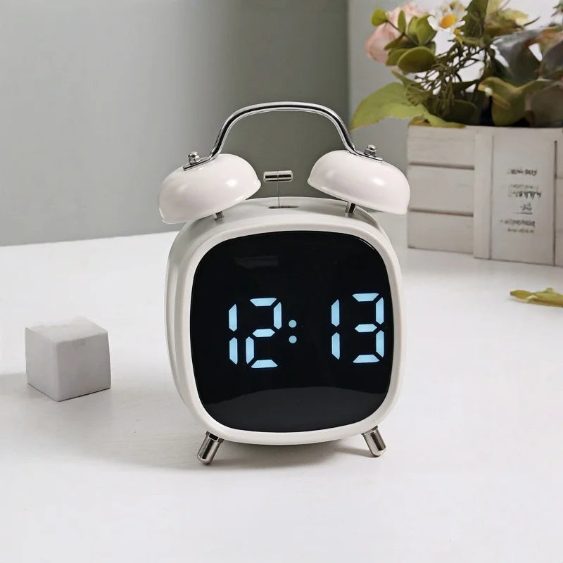 Double Bell Digital Alarm Clock – Voice Control, Super Loud, Night Mode