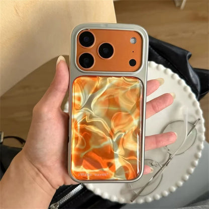 Water Ripples Pattern Electroplated Resin Casting iPhone Case