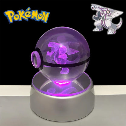 Pokemon 3D Crystal Poke Ball Night Light with LED Base