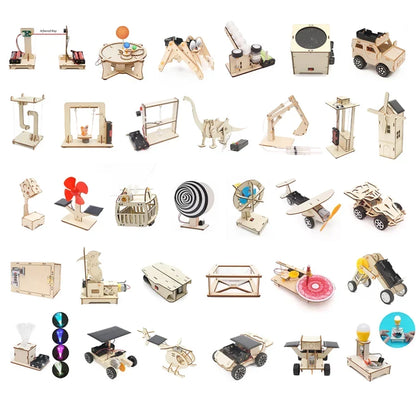 DIY STEM Science Experiment Kit for Kids – Handmade Assembly Model Toy (32 Designs)