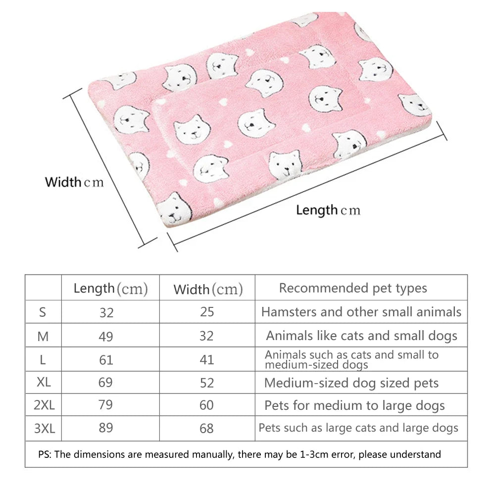 Thickened Comfortable Warm Small Cat Sleeping Cushion Skin-Friendly Cute Winter Medium Dog Sofa Mat