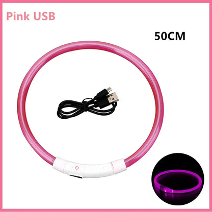 LED Dog Collar USB Rechargeable Glowing Safety Collar