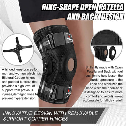 Neenca Hinged Knee Brace Pain Support Side Stabilizers Joint Relief Arthritis Meniscus Tear Acl Pcl