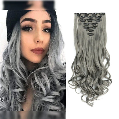 22 Inch Curly Wavy Clip In Hair Extensions 7PCS