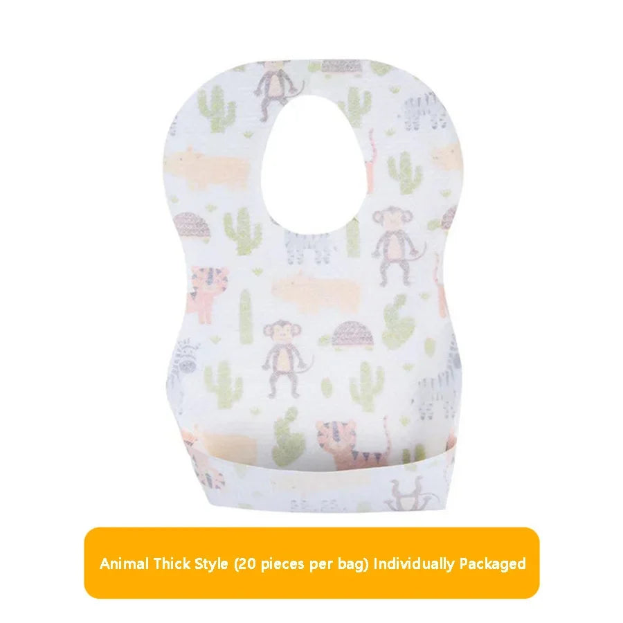 Disposable Baby Bibs Waterproof No-Wash Feeding Bibs for Toddlers