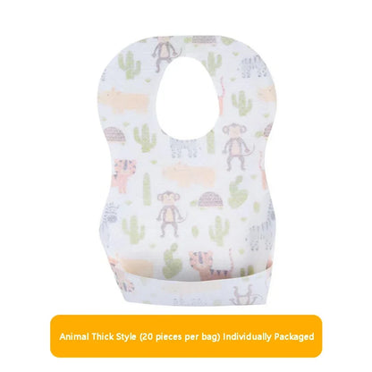 Disposable Baby Bibs Waterproof No-Wash Feeding Bibs for Toddlers