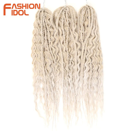 24 Inch Water Wave Crochet Braiding Hair – Synthetic Twist Curly Ombre Extensions