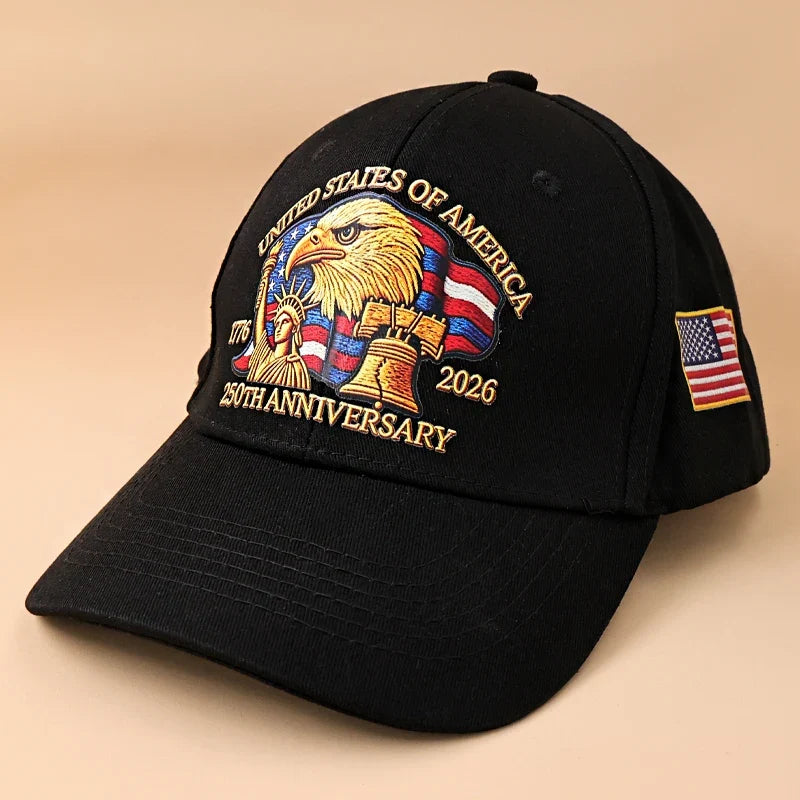 USA 250th Anniversary Eagle Baseball Cap – Washed Cotton