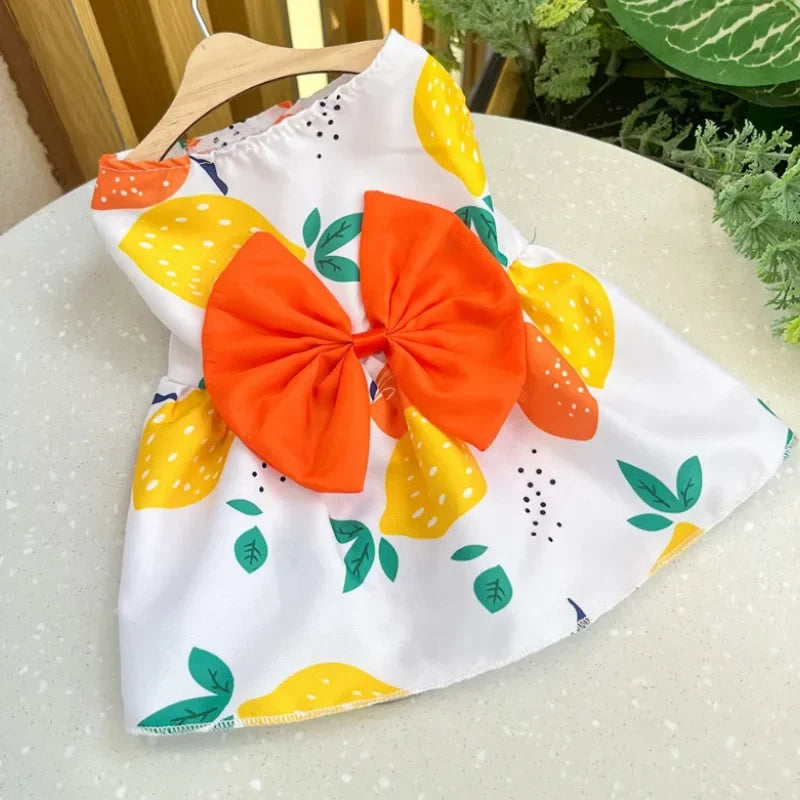 Cute Princess Dress with Bow for Small & Medium Dogs & Cats