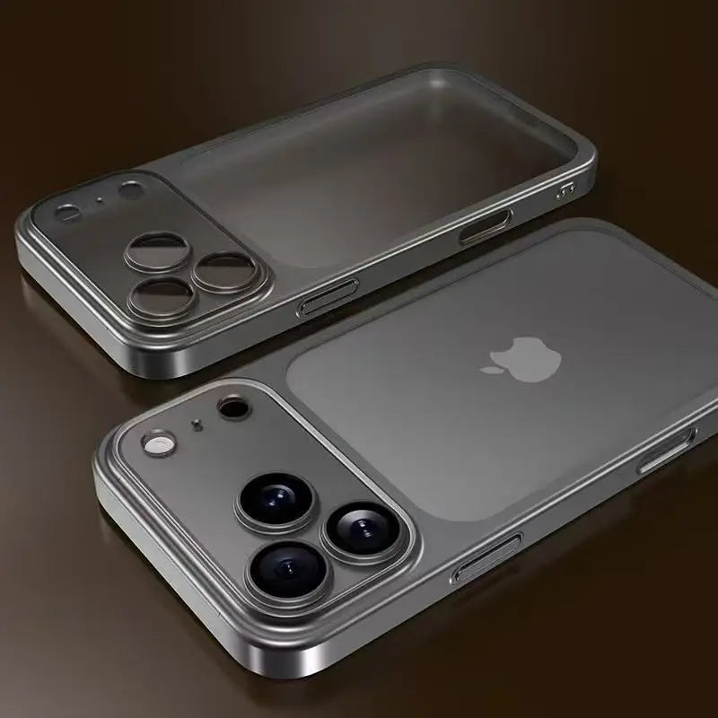 Luxury Plating Matte Hard PC Case with Camera Lens Protector for iPhone