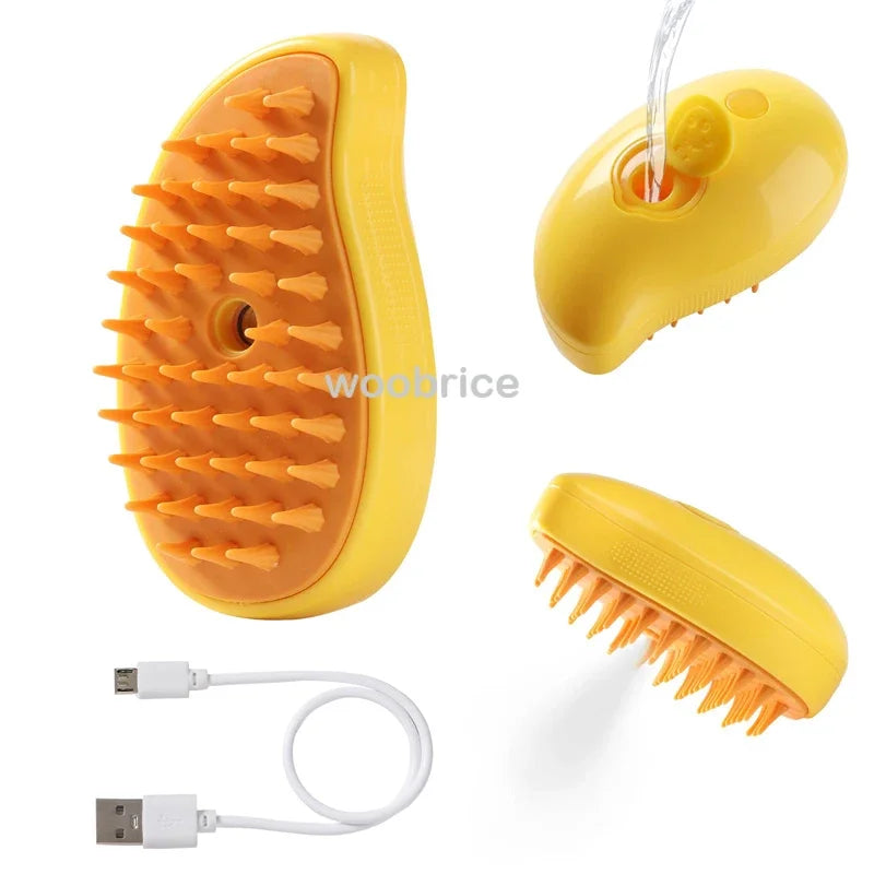 Electric Dog Steamer Brush Grooming 3 1 Steam Pet Remove Tangles Loose Hair Massage Steamy Cat
